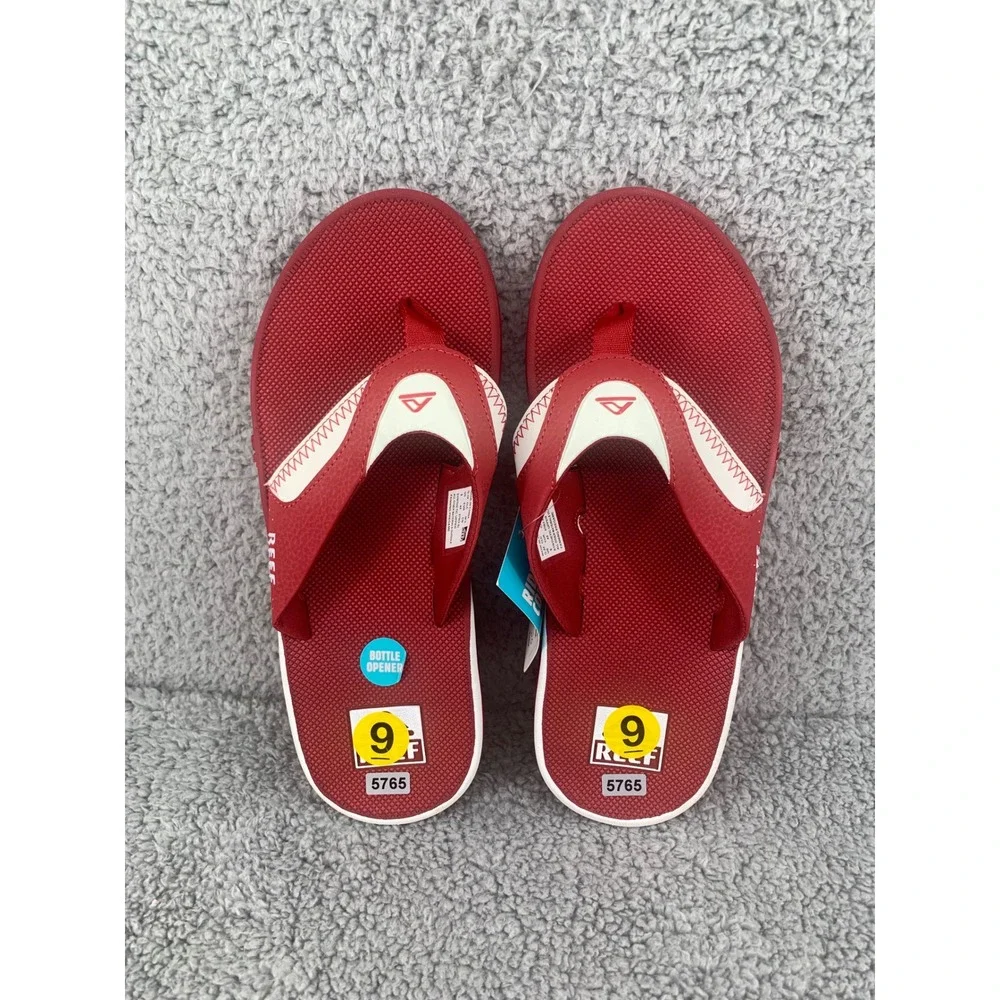 Reef Fanning Pregame Crimson White Flip Flops CJ6402 Men's Sz 9 NWT